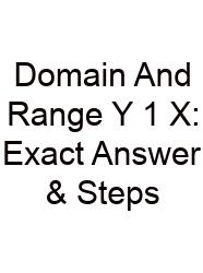 Domain And Range Y 1 X: Exact Answer & Steps