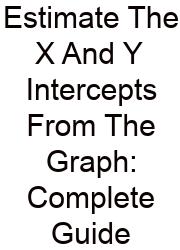 Estimate The X And Y Intercepts From The Graph: Complete Guide