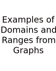 Examples Of Domains And Ranges From Graphs