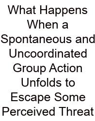 What Happens When A Spontaneous And Uncoordinated Group Action Unfolds To Escape Some Perceived Threat