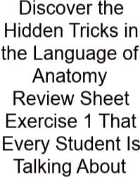 Discover The Hidden Tricks In The Language Of Anatomy Review Sheet Exercise 1 That Every Student Is Talking About