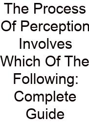 The Process Of Perception Involves Which Of The Following: Complete Guide