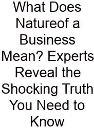 What Does Natureof A Business Mean? Experts Reveal The Shocking Truth You Need To Know