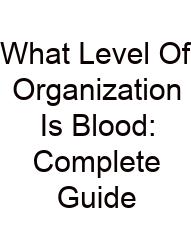 What Level Of Organization Is Blood: Complete Guide