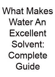 What Makes Water An Excellent Solvent: Complete Guide