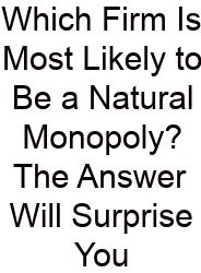 Which Firm Is Most Likely To Be A Natural Monopoly? The Answer Will Surprise You