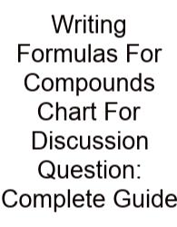Writing Formulas For Compounds Chart For Discussion Question: Complete Guide